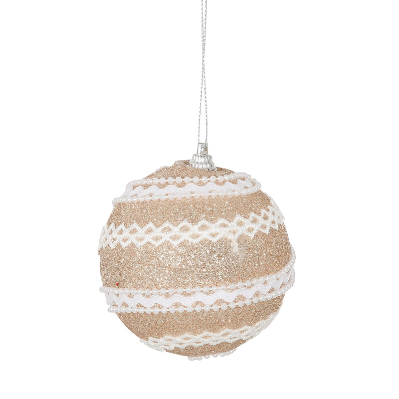 Boule de Noël jute dentelle - L'Incroyable